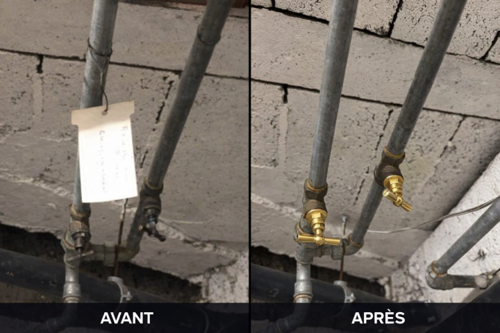 Montage avant après potence 